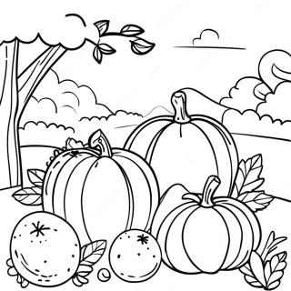 Autumn Harvest Scene Coloring Page 9592-7995