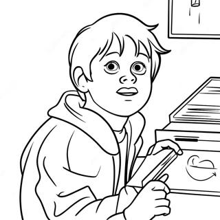 Kevin Mccallister Sneaking Coloring Page 9612-8009