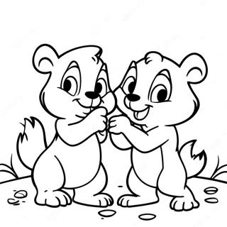 Chip And Dale In A Playful Adventure Coloring Page 9622-8021