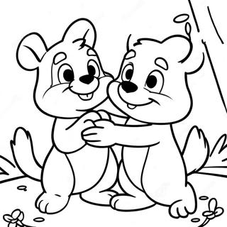 Chip And Dale In A Playful Adventure Coloring Page 9622-8024