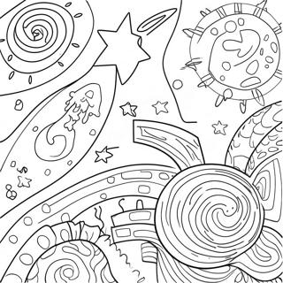 Colorful Galaxy Scene Coloring Page 962-770