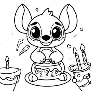 Stitch Birthday Coloring Pages