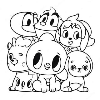 90s Cartoon Characters Coloring Page 9641-8030