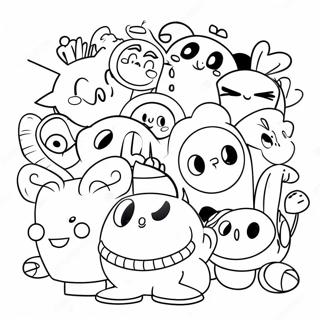 90s Cartoon Characters Coloring Page 9641-8031