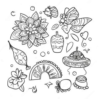 Colorful Fiesta Decorations Coloring Page 9652-8039