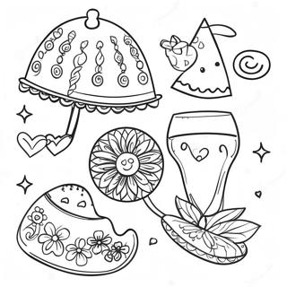 Colorful Fiesta Decorations Coloring Page 9652-8040