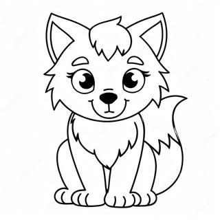 Wolf Cute Anime Coloring Pages