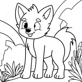 Cute Anime Wolf Coloring Page 9661-8047