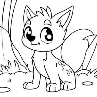 Playful Anime Wolf Pup Coloring Page 9662-8052