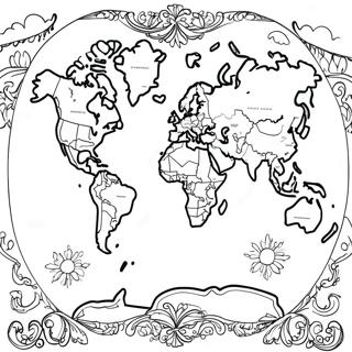 World Map Coloring Pages