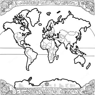 World Map Coloring Page 9671-8063