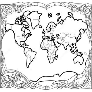 World Map Coloring Page 9671-8064