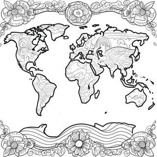 World Map Coloring Pages