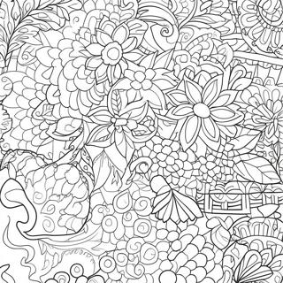 Aesthetic Preppy Patterns Coloring Page 9681-8058