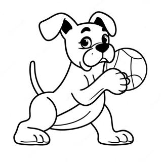 Cute Boxer Dog Playing With Ball Coloring Page 9692-8073