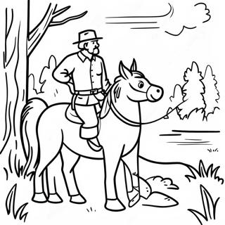 Hunting Scene Coloring Page 971-767