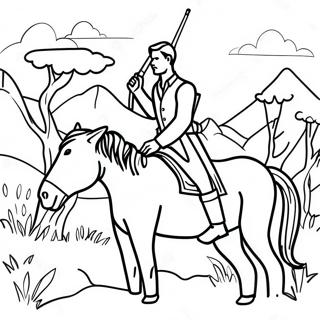 Hunting Scene Coloring Page 971-768