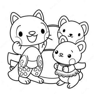 Calico Critters Adorable Family Coloring Page 9721-8098