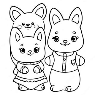 Calico Critters Adorable Family Coloring Page 9721-8100