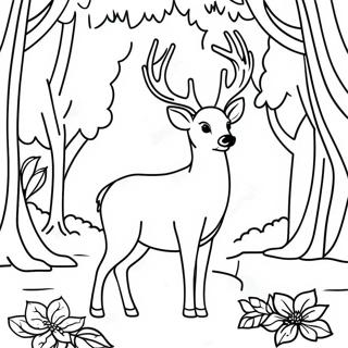 Majestic Deer In Forest Coloring Page 972-773