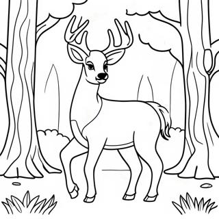 Majestic Deer In Forest Coloring Page 972-774