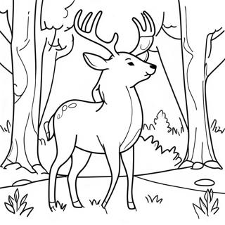 Majestic Deer In Forest Coloring Page 972-775