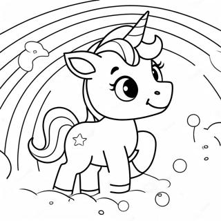 Unicorn Puppy Playing In A Rainbow Coloring Page 9731-8102