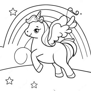 Unicorn Puppy Playing In A Rainbow Coloring Page 9731-8104