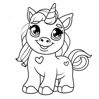 Sparkly Unicorn Puppy With A Magical Horn Coloring Page 9732-8105