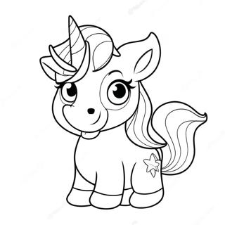 Sparkly Unicorn Puppy With A Magical Horn Coloring Page 9732-8106