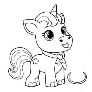 Sparkly Unicorn Puppy With A Magical Horn Coloring Page 9732-8107