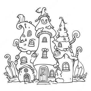 Whoville Houses Coloring Page 9771-8135