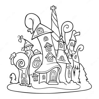 Whoville Houses Coloring Page 9771-8136