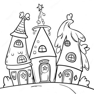 Colorful Whoville Houses Coloring Page 9772-8138