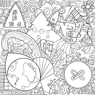 Colorful Math Shapes Coloring Page 9782-8145