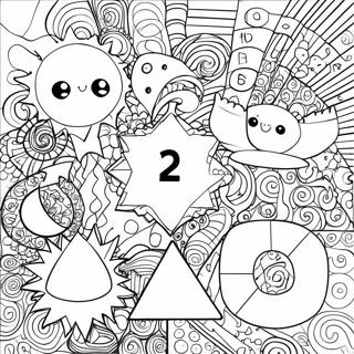 Colorful Math Shapes Coloring Page 9782-8147