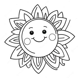 Bright Yellow Sun Coloring Page 9821-8175