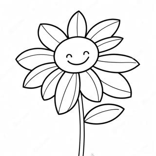 Cheerful Yellow Flower Coloring Page 9822-8182