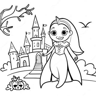 Draculaura With Spooky Castle Coloring Page 9832-8189