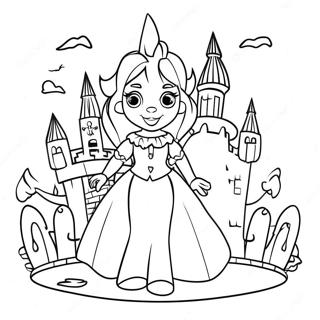 Draculaura With Spooky Castle Coloring Page 9832-8190