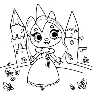 Draculaura With Spooky Castle Coloring Page 9832-8192