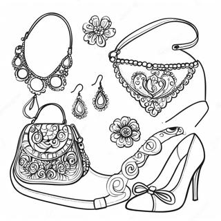 Trendy Fashion Accessories Coloring Page 9851-8194