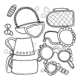 Trendy Fashion Accessories Coloring Page 9851-8195