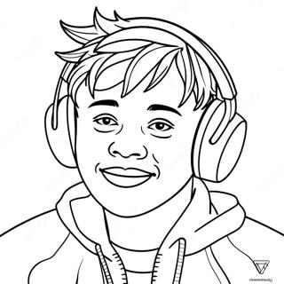 Juice Wrld With Headphones Coloring Page 9872-42909