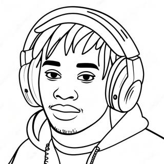 Juice Wrld With Headphones Coloring Page 9872-42911