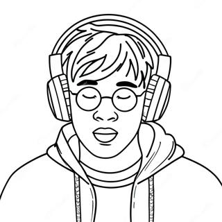 Juice Wrld With Headphones Coloring Page 9872-42912