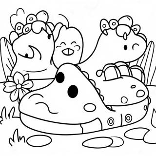 Colorful Crocs In The Garden Coloring Page 9912-8241