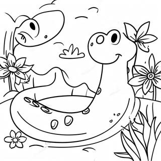 Colorful Crocs In The Garden Coloring Page 9912-8242