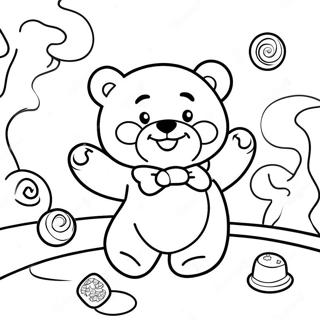 Cute Gummy Bear In A Candy Land Coloring Page 9952-8278