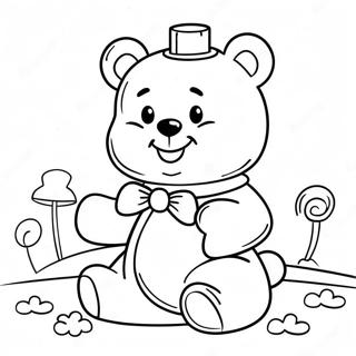 Cute Gummy Bear In A Candy Land Coloring Page 9952-8279